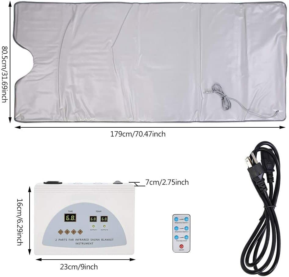 Portable Far Infrared Sauna Blanket for Weight Loss & Detox - 2 Zone Electric Home Spa Therapy, Waterproof Body Shaper & Steam Blanket - Perfect for Relaxation, Post-Workout Recovery & Home Wellness
