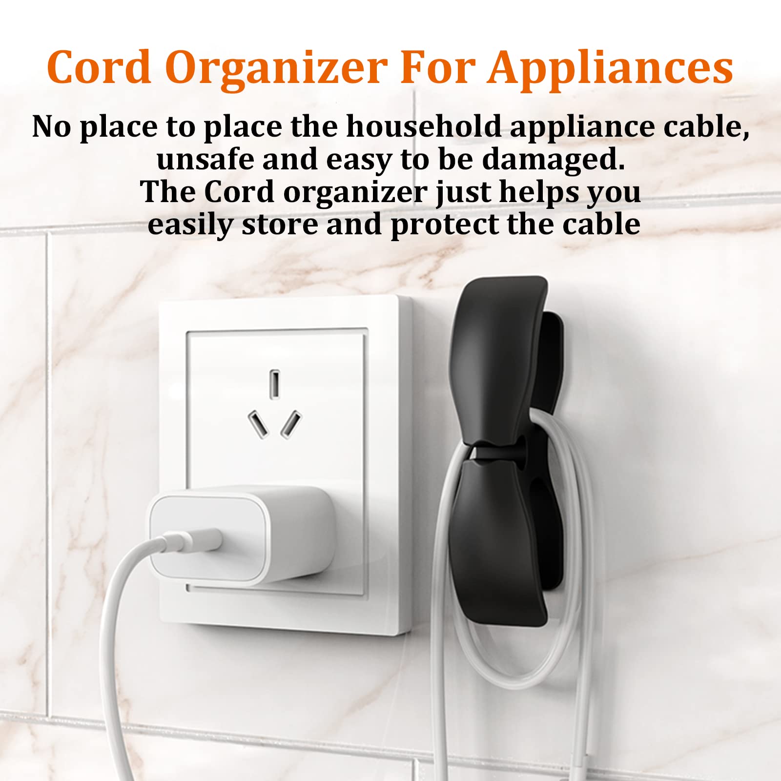 2PCS Grey Kitchen Appliance Cord Winder & Cable Organizer - Cord Wrapper & Keeper for KitchenAid Mixer Accessories - Perfect for Countertop Organization & Small Appliance Storage