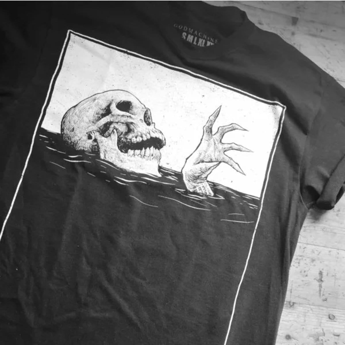 Godmachine 'Not Waving Drowning' Graphic T-Shirt - Vintage Punk Rock Tee for Concerts, Festivals & Casual Streetwear
