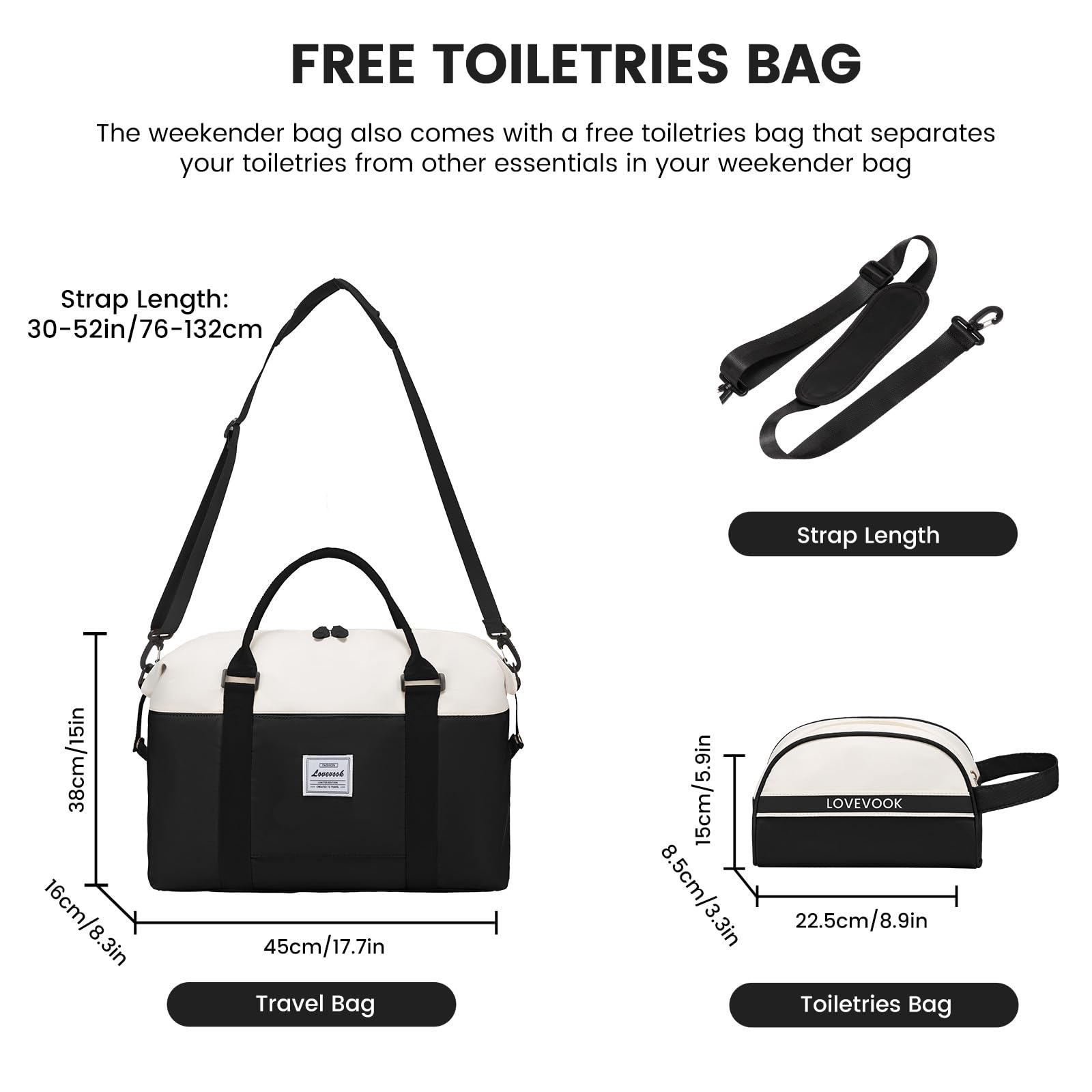 LOVEVOOK Women's Weekender Bag - Stylish Travel Tote, Gym Duffel & Carry On Overnight Bag with Toiletry Pouch | Perfect for Weekend Getaways, Workouts & Hospital Visits