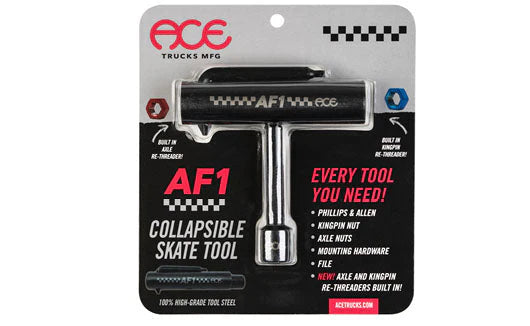 Ace AF1 Professional Skateboard Tool (Black) - Essential Multi-Tool for Skateboard Maintenance & Repair - Perfect for DIY Skateboarders & Enthusiasts