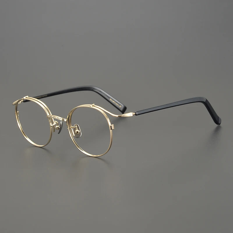 Aimee Unisex Full Rim Round Titanium Eyeglasses Frame 14044 - Lightweight & Durable Eyewear for Men & Women | Perfect for Reading, Working & Daily Wear