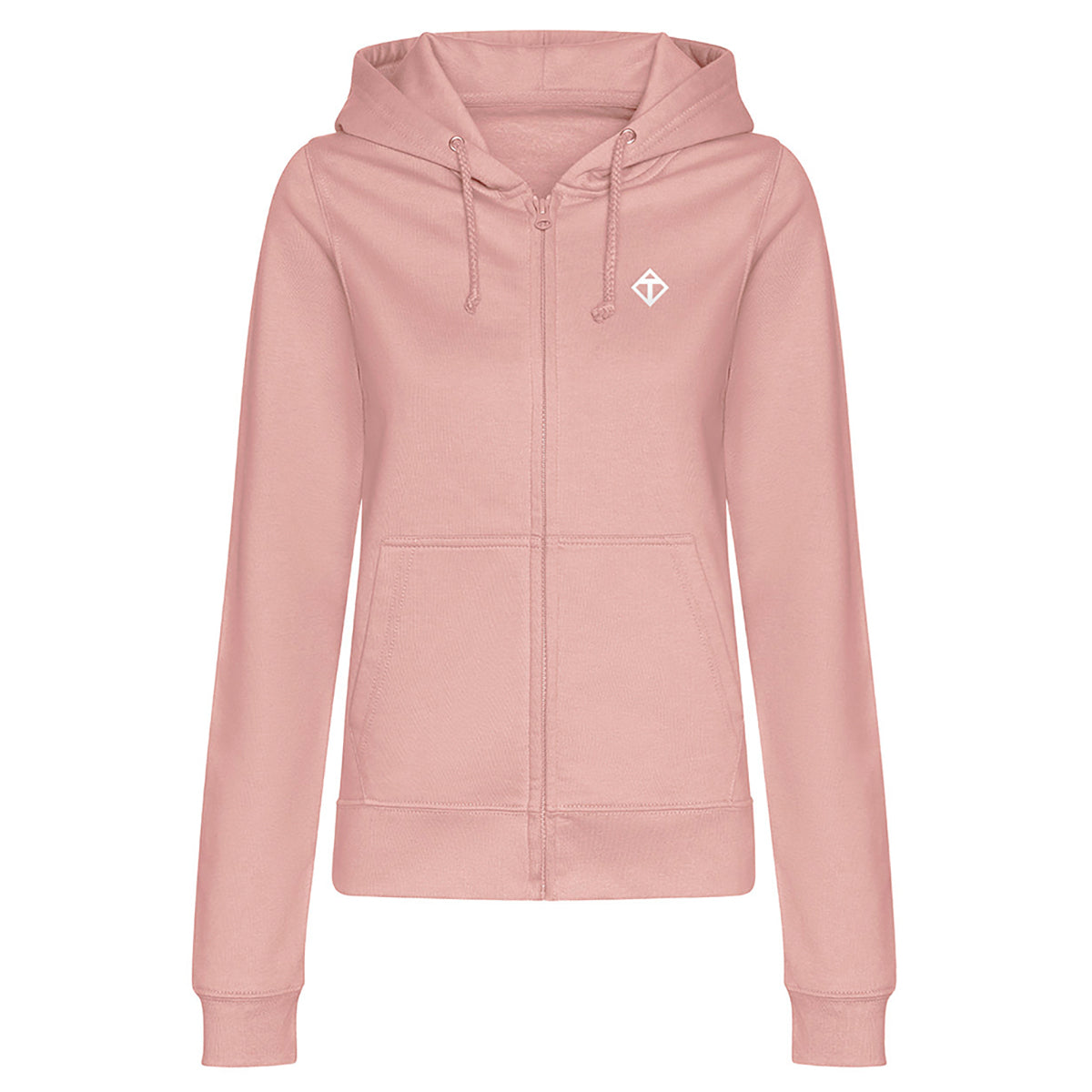 Dusky Pink Diamond Hoodie for Women - Cozy Fleece Pullover with Kangaroo Pocket - Perfect for Casual Wear, Lounging & Outdoor Activities