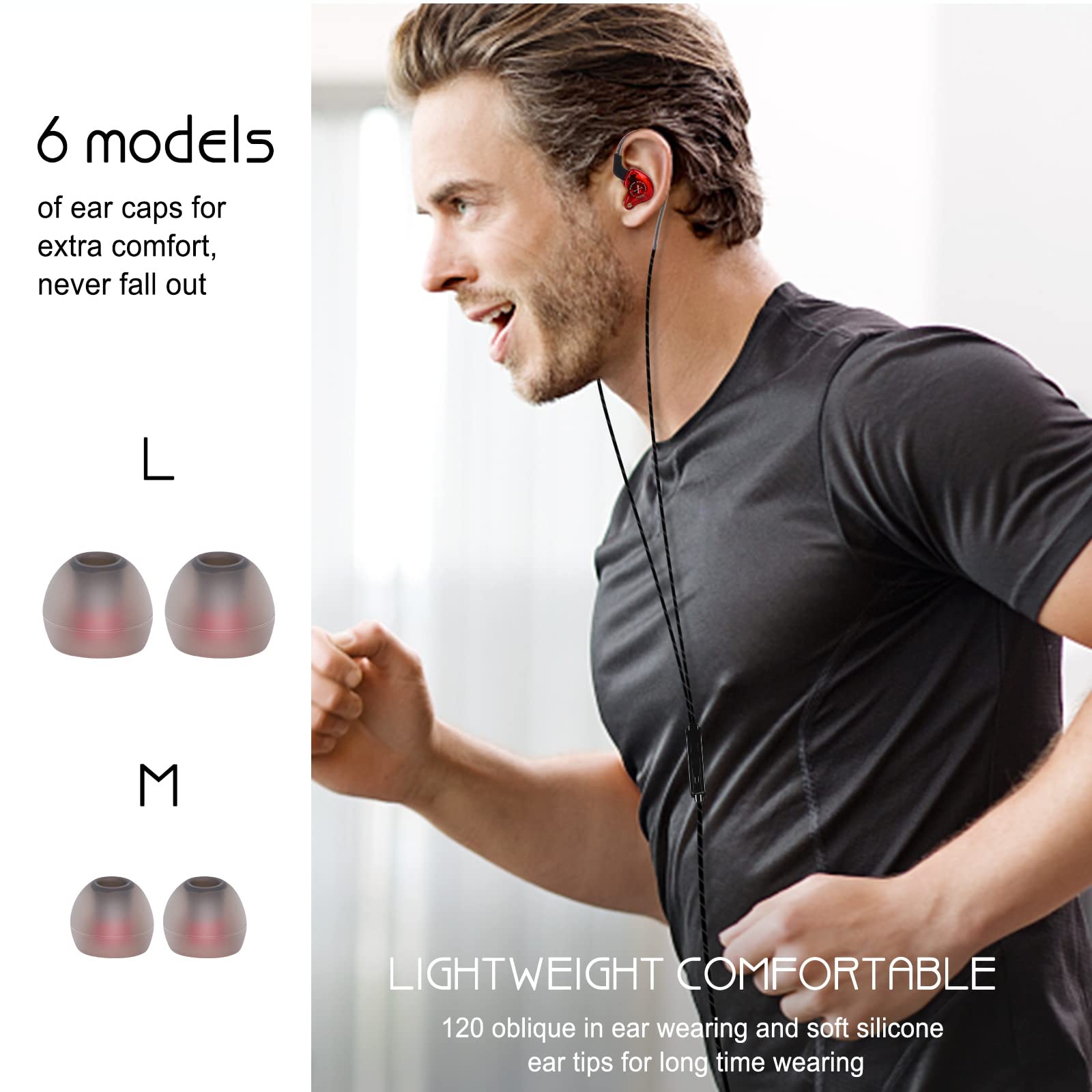 UrbanX iX2 Pro Hybrid Dual Driver In-Ear Headphones with Mic - Tangle-Free Cable, High-Fidelity Sound for Musicians & Audiophiles - Perfect for BLU Studio Mega (2018), Gym, Commuting & Studio Recording