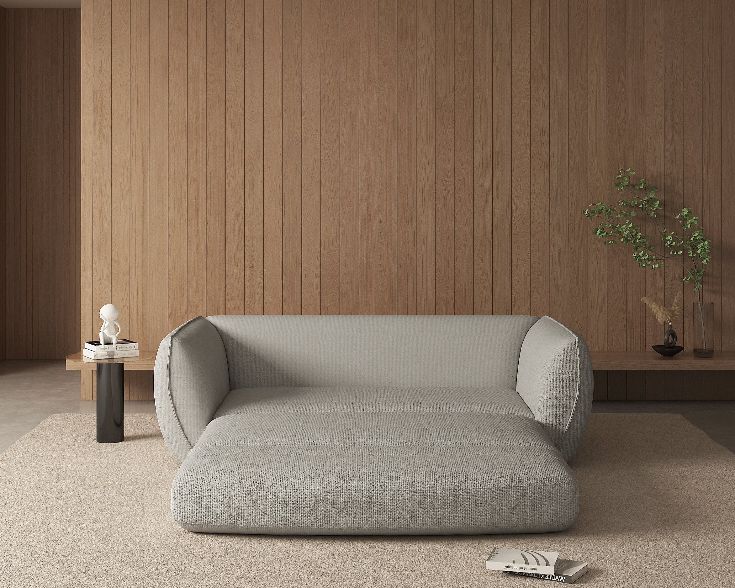 Hyam Sofa Bed Velora Ecru - Convertible Sleeper Sofa with Premium Fabric for Small Spaces | Perfect for Guest Rooms, Apartments & Home Offices