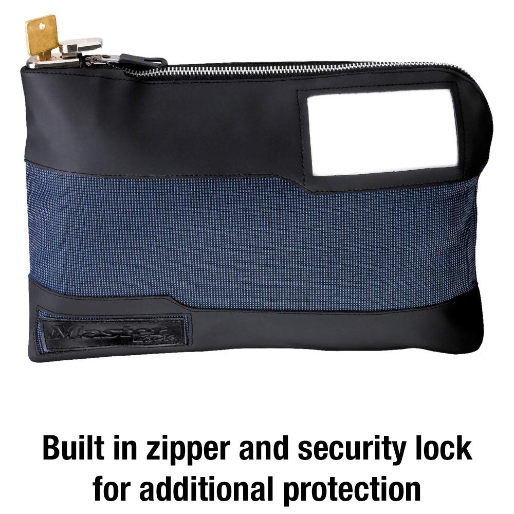 Master Lock 7120D Money Bag - Secure Key Lock & Zipper Cash Pouch (11.5 Inch) for Travel, Passport & Valuables Protection | Ideal for Business Trips, Vacation Security & Daily Money Storage