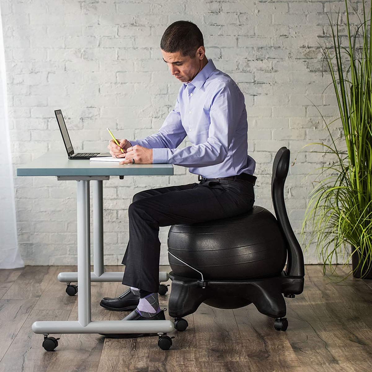 RSTJ-Sjap Balance Ball Chair - Ergonomic Yoga Ball Chair for Home & Office, Includes Air Pump - Perfect for Active Sitting, Core Workouts, and Posture Improvement