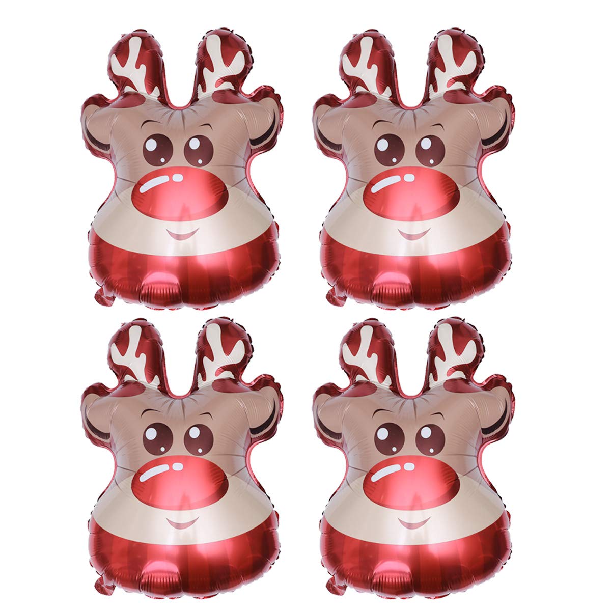 BESPORTBLE 4pcs Aluminum Foil Christmas Balloons - Elk Head Balloon Decorations for Holiday Party, Xmas Tree, Home & Office Decoration