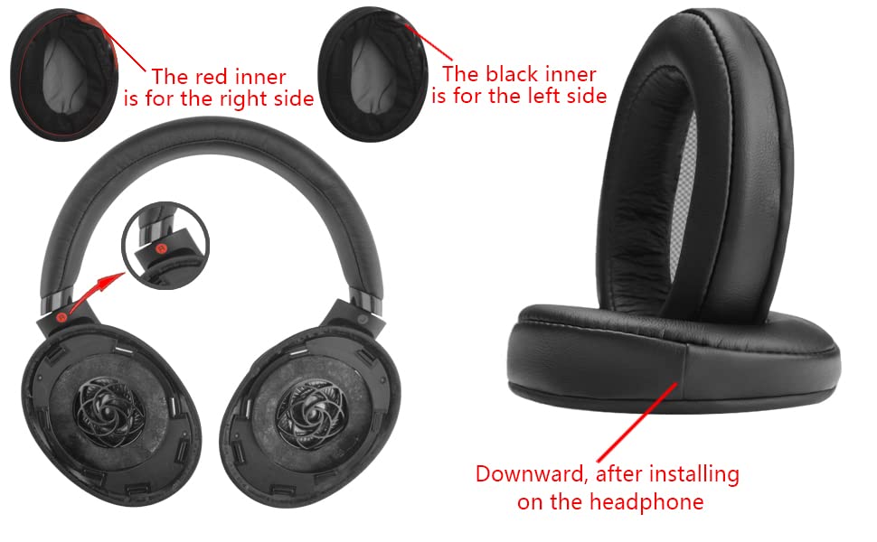Geekria QuickFit Replacement Ear Pads for Sony MDR-1ABT MDR-1RBT MDR-1RNC Headphones - Premium Noise Isolation Memory Foam Ear Cushions & Earpads (Black) - Perfect for Gaming, Music & Travel Comfort
