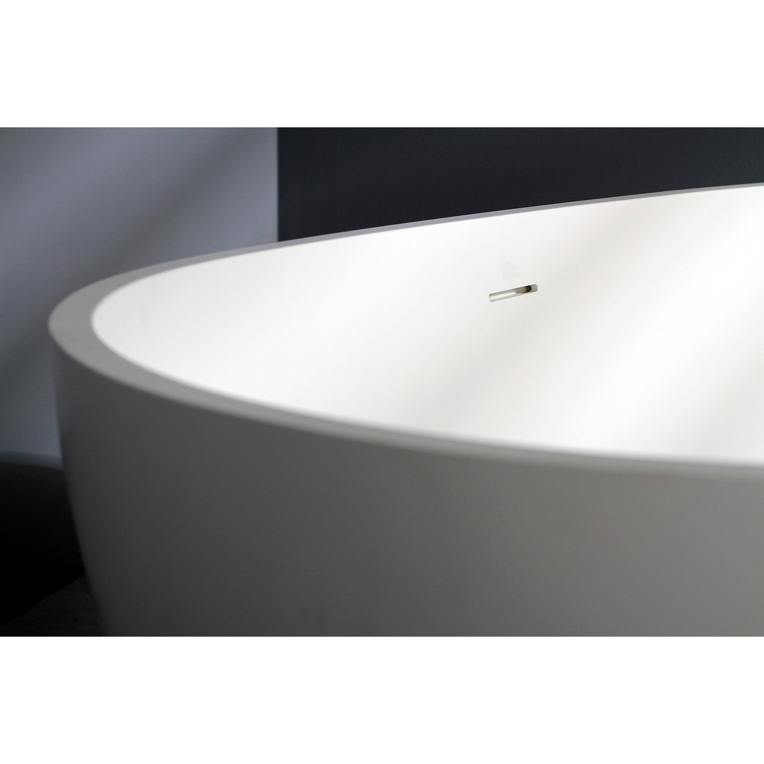 Arcticstone 67 Inch Freestanding Bathtub - Matte White Egg-Shaped Solid Surface Tub with Drain | Double Ended Soaking Tub for Luxury Bathroom & Spa Relaxation