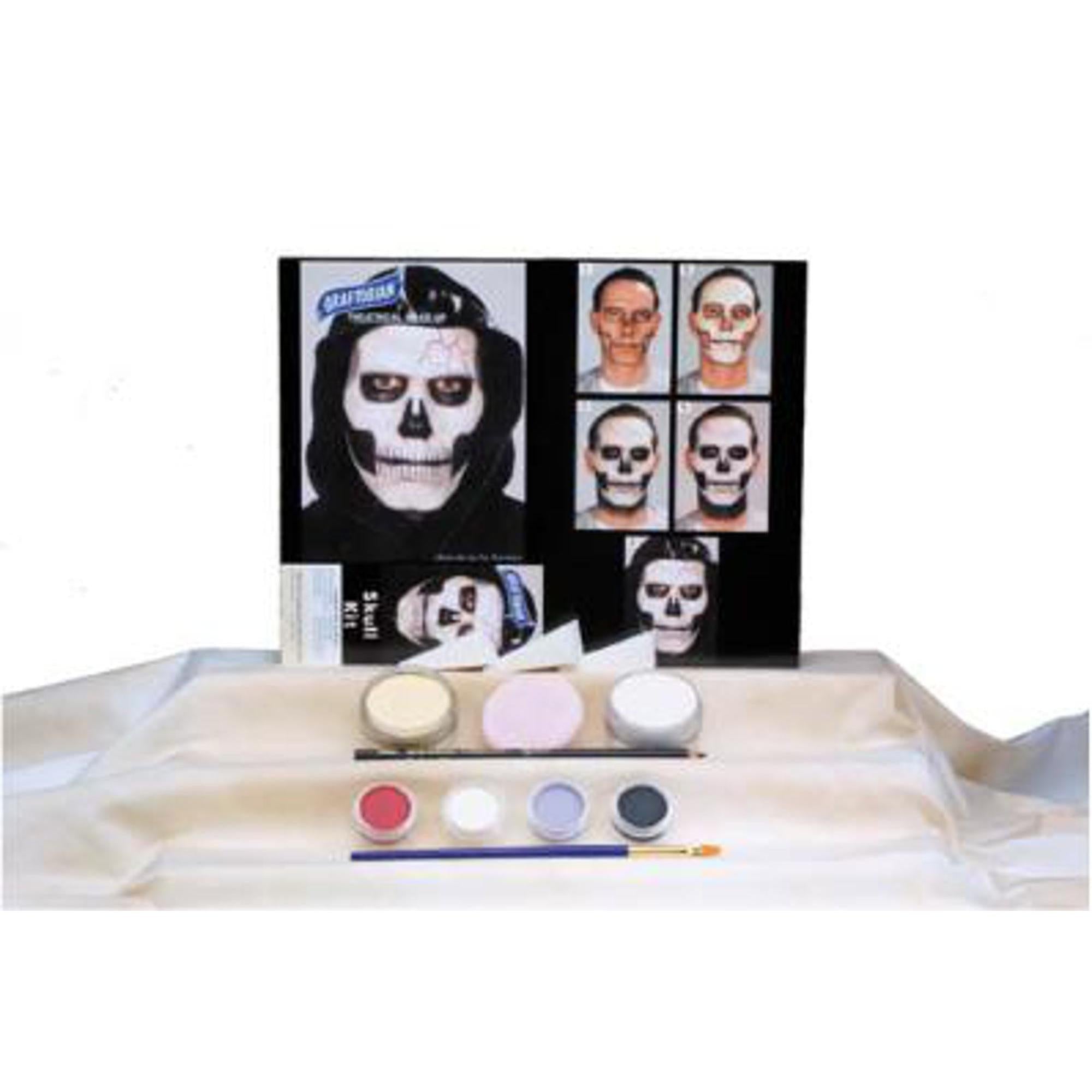 Graftobian Professional Skull Makeup Kit - Complete Halloween & Cosplay Makeup Set for Special Effects, SFX, and Theatrical Use