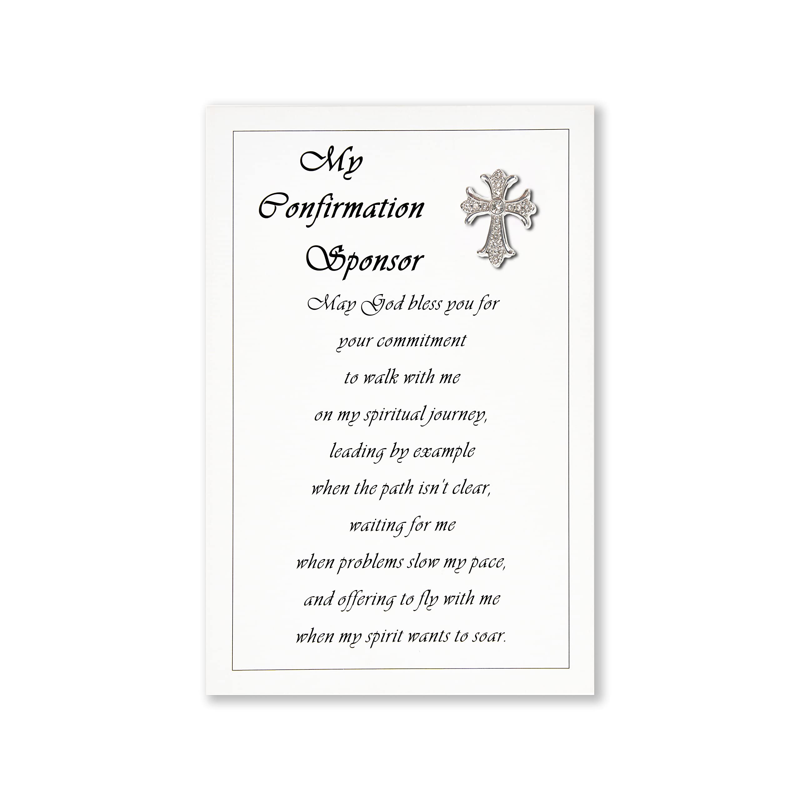 Duduboy Catholic Confirmation Gifts - Diamond Religious Cross Pin with Card Set | Christian Faith Gift for Girls & Boys | Confirmation Sponsor Card Included | Perfect for Church Ceremonies & Spiritual Celebrations