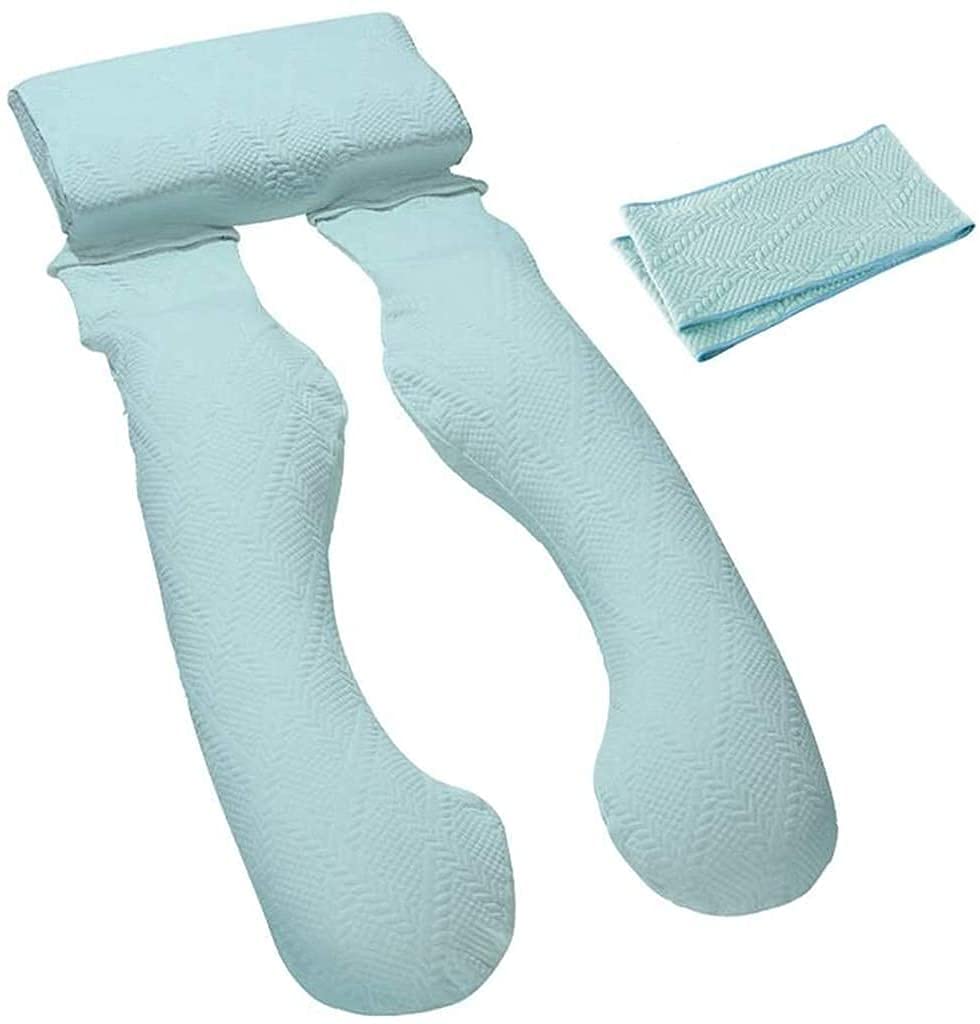 LIANGJUANG U-Shaped Maternity Body Pillow for Pregnancy Support - Memory Foam Detachable Pregnancy Pillow with Adjustable Height, Stomach & Lumbar Support (Green) - Perfect for Side Sleeping, Back Pain Relief & Comfort During All Trimesters