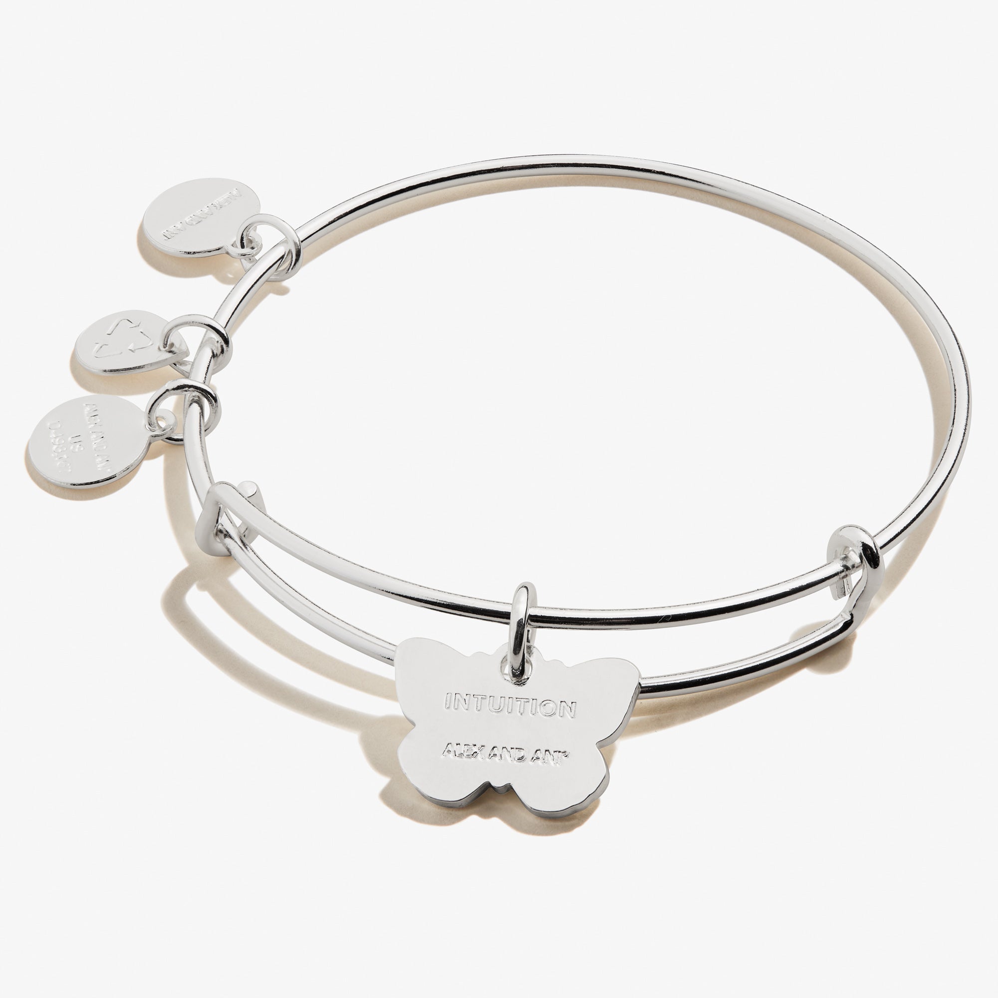Elegant Cabbage White Butterfly Charm Bangle - Sterling Silver Adjustable Bracelet for Women - Perfect for Weddings, Parties & Everyday Wear