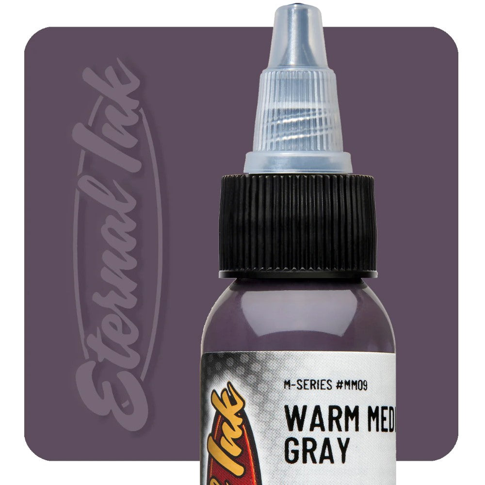Eternal Tattoo Ink M Series Warm Medium Gray - Professional Tattoo Artist Supplies for Realism & Shading Work | Studio & Home Tattooing