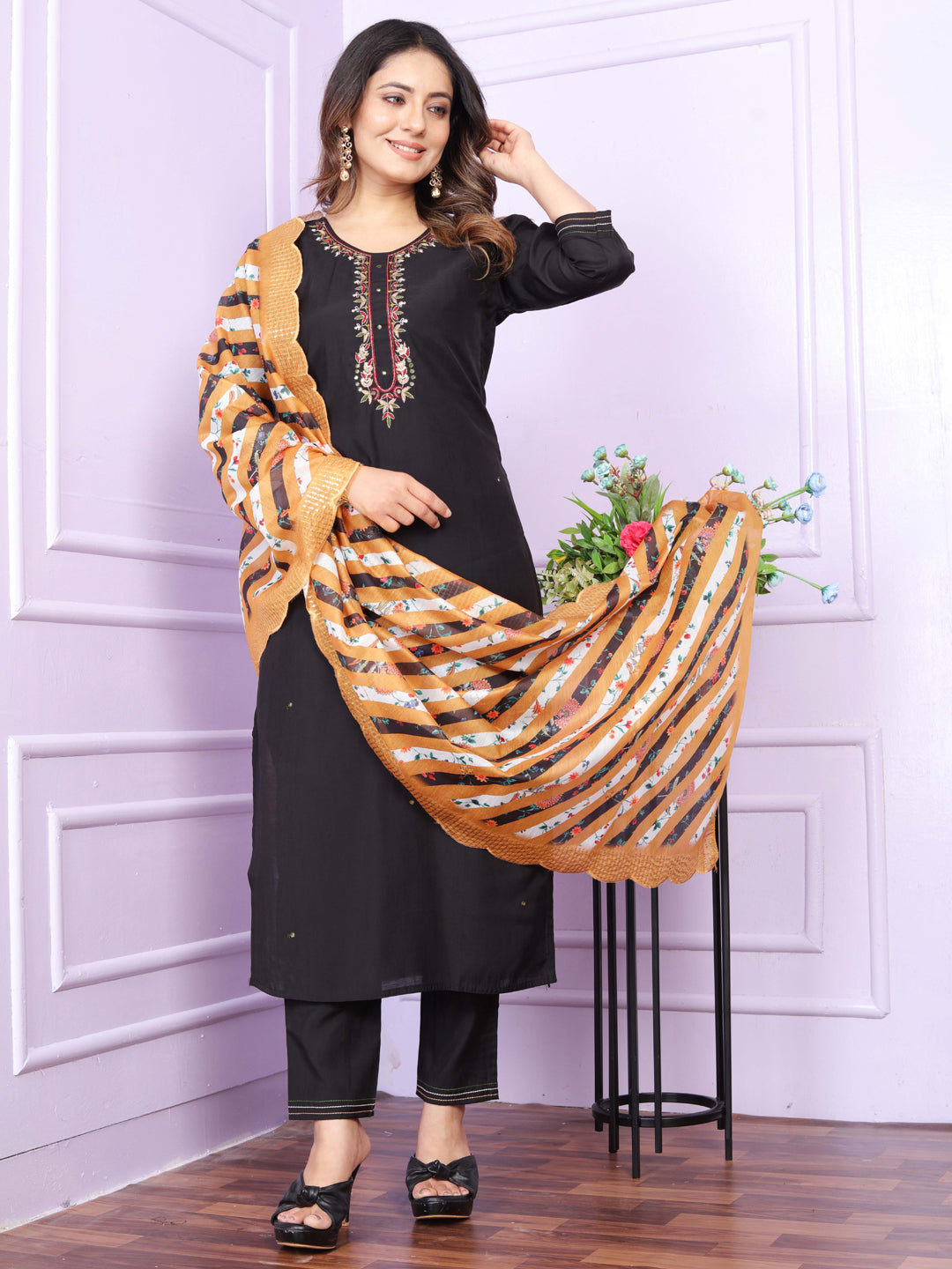 Elegant Black Designer Party Wear Pant Suit with Hand Embroidery - Perfect for Weddings, Galas & Formal Events