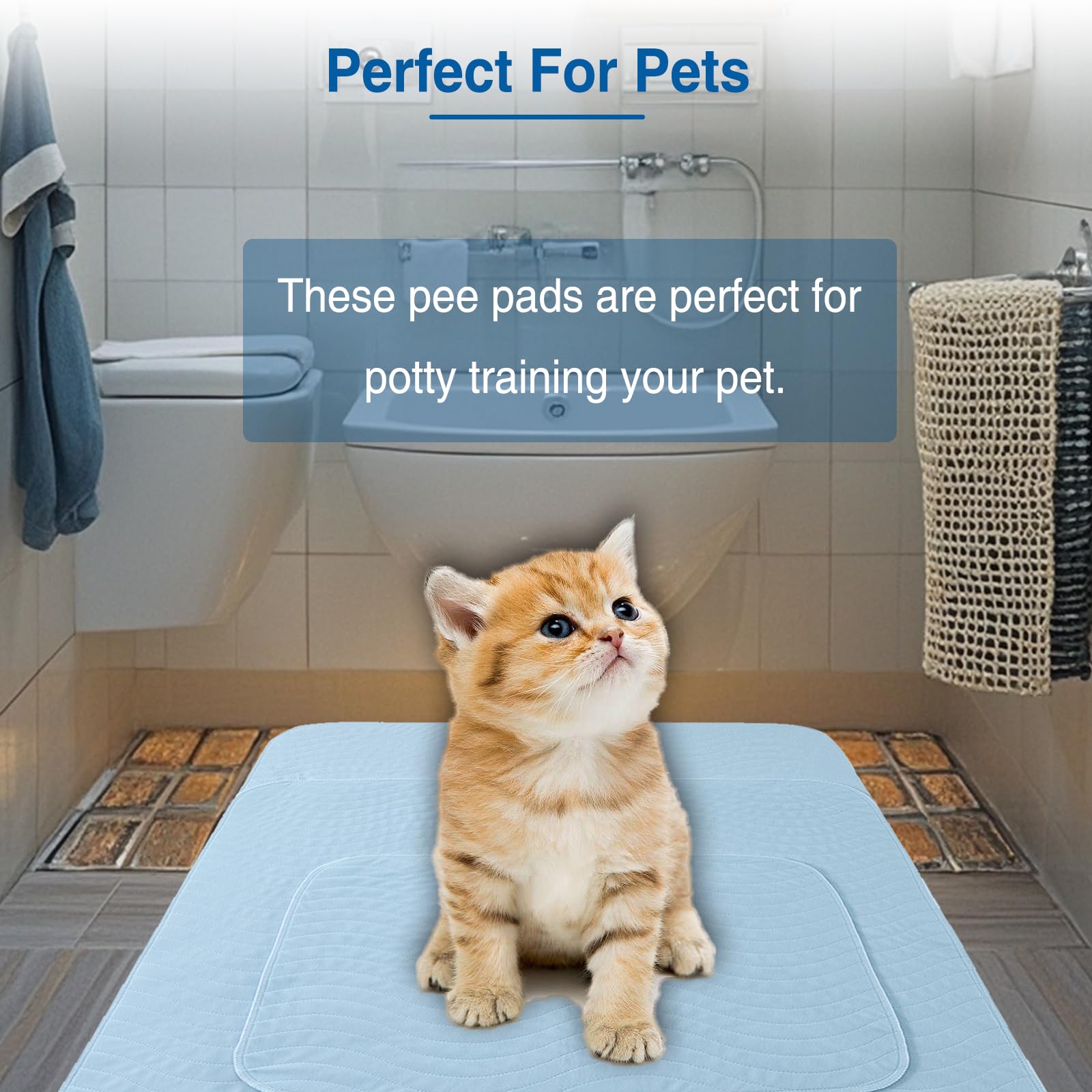 Washable Reusable Incontinence Pads - Heavy Absorbency Waterproof Underpads for Adults, Elderly, Kids & Pets - Bed, Couch, Sofa & Furniture Protector (34x36 Inch, Pack of 4) - Ideal for Home Care, Hospital Use & Travel
