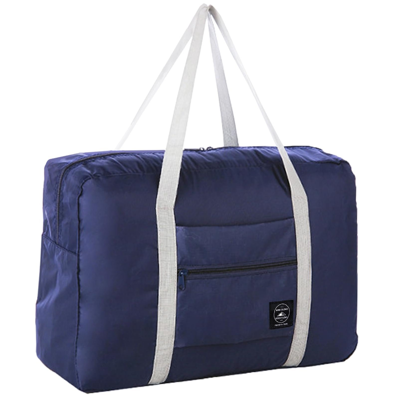 Foldable Travel Duffel Bag - Water Resistant Carry On Luggage for Spirit Airlines, Personal Item Gym Bag - Sports Weekender Overnight Tote for Women & Men (Blue) - Perfect for Air Travel, Gym Workouts & Weekend Getaways