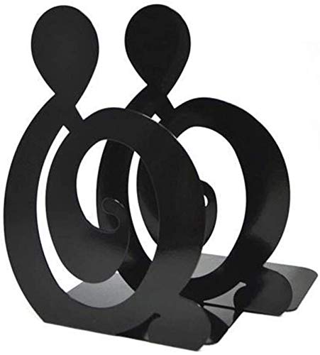 Art Deco Bookends Set of 2 - High Note Musical Shape Book Stand Holders for Shelves, Tables & Desks - Elegant Home & Office Decor (Black) - Perfect for Organizing Books in Living Rooms, Studies & Libraries