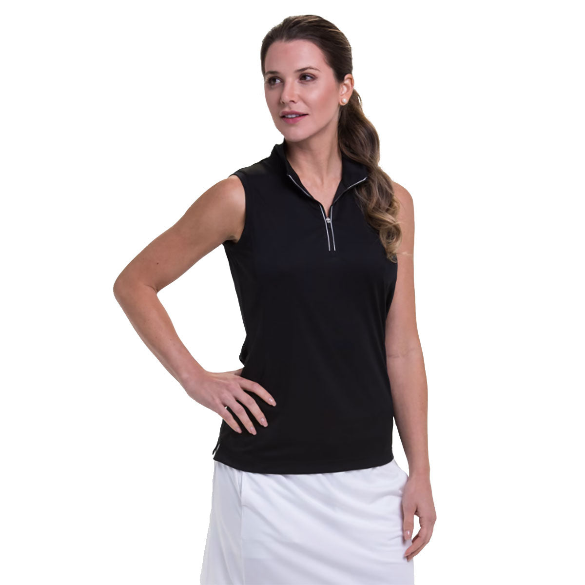 EP New York Convertible Mock Zip Women's Golf Polo Shirt - Breathable & Stylish for Golf, Tennis & Casual Wear