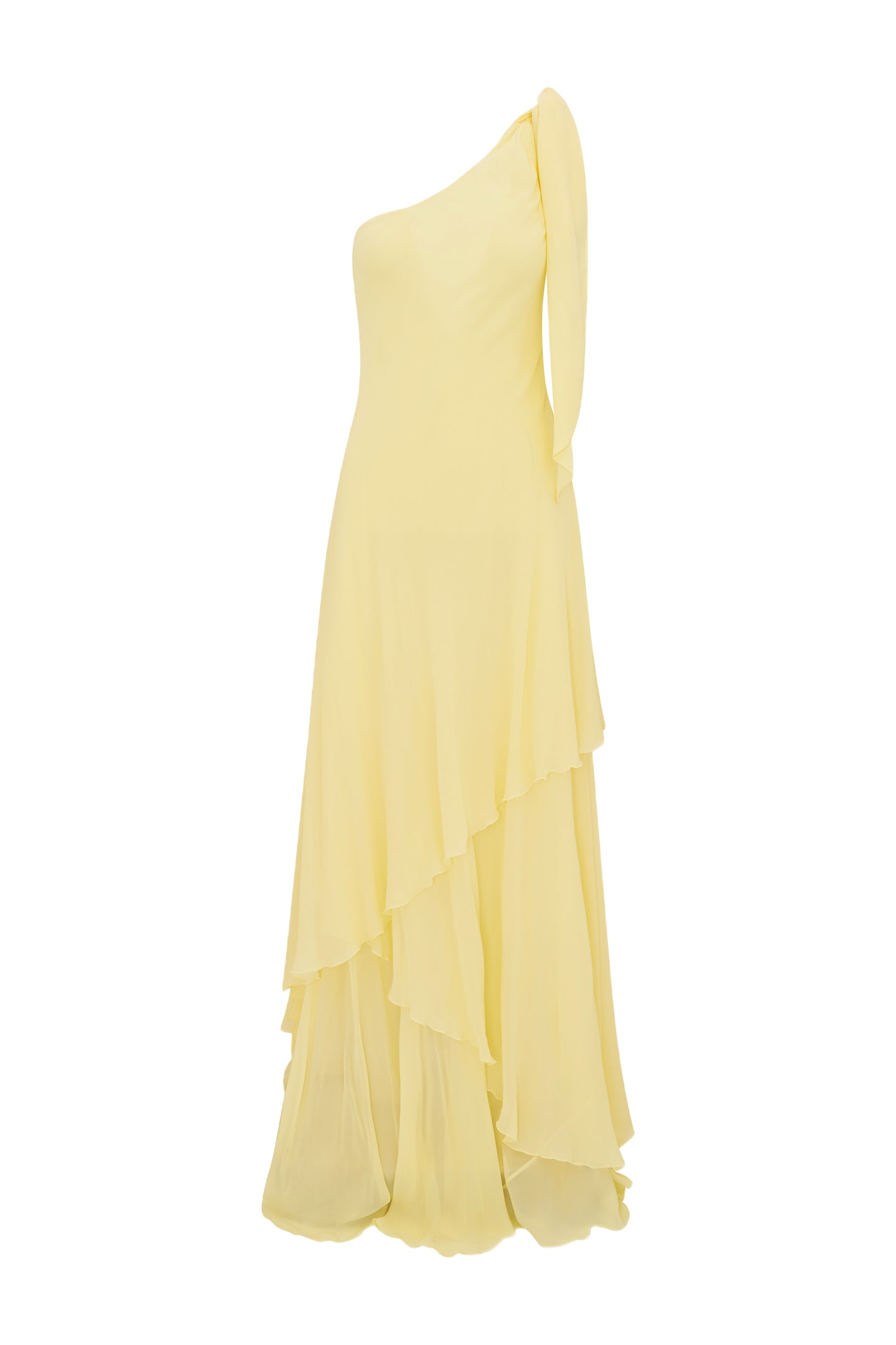 Elegant Alliara Chiffon One Shoulder Evening Gown - Formal Dress for Prom, Wedding & Special Occasions