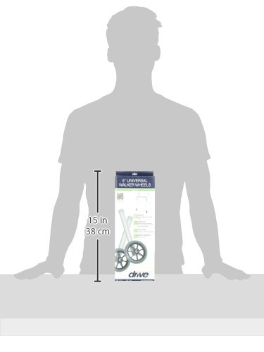 Drive Medical 10109 Replacement Rear Glide Walker Wheels for Mobility Walkers - Gray - Ideal for Seniors & Post-Surgery Recovery (Set of 2)