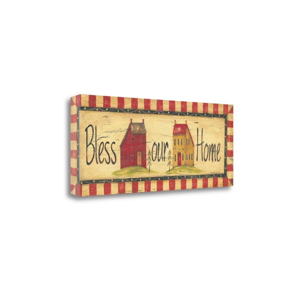 Bless Our Home By Jo Moulton - Premium Fine Art Giclee Print on Gallery Wrapped Canvas - Ready to Hang Wall Decor - Perfect for Living Room, Bedroom & Office Decor