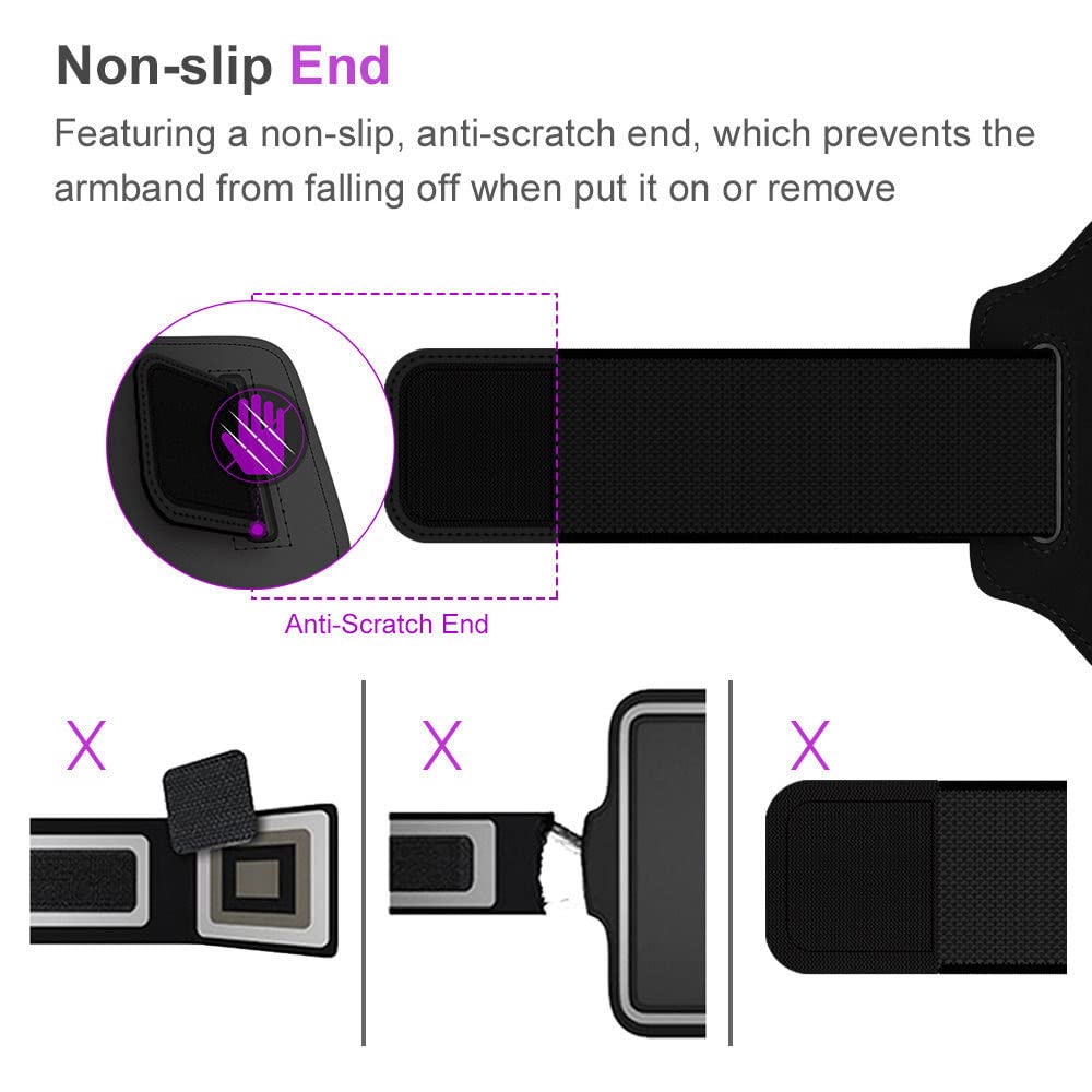 JEMACHE Adjustable Phone Wristband for iPhone 16 Pro Max/15/14/13/12/11 Pro & Plus | Samsung Galaxy S24/S23/S22/S21 Ultra | Secure Workout Running Armband Holder (Black) - Perfect for Gym, Jogging & Outdoor Activities