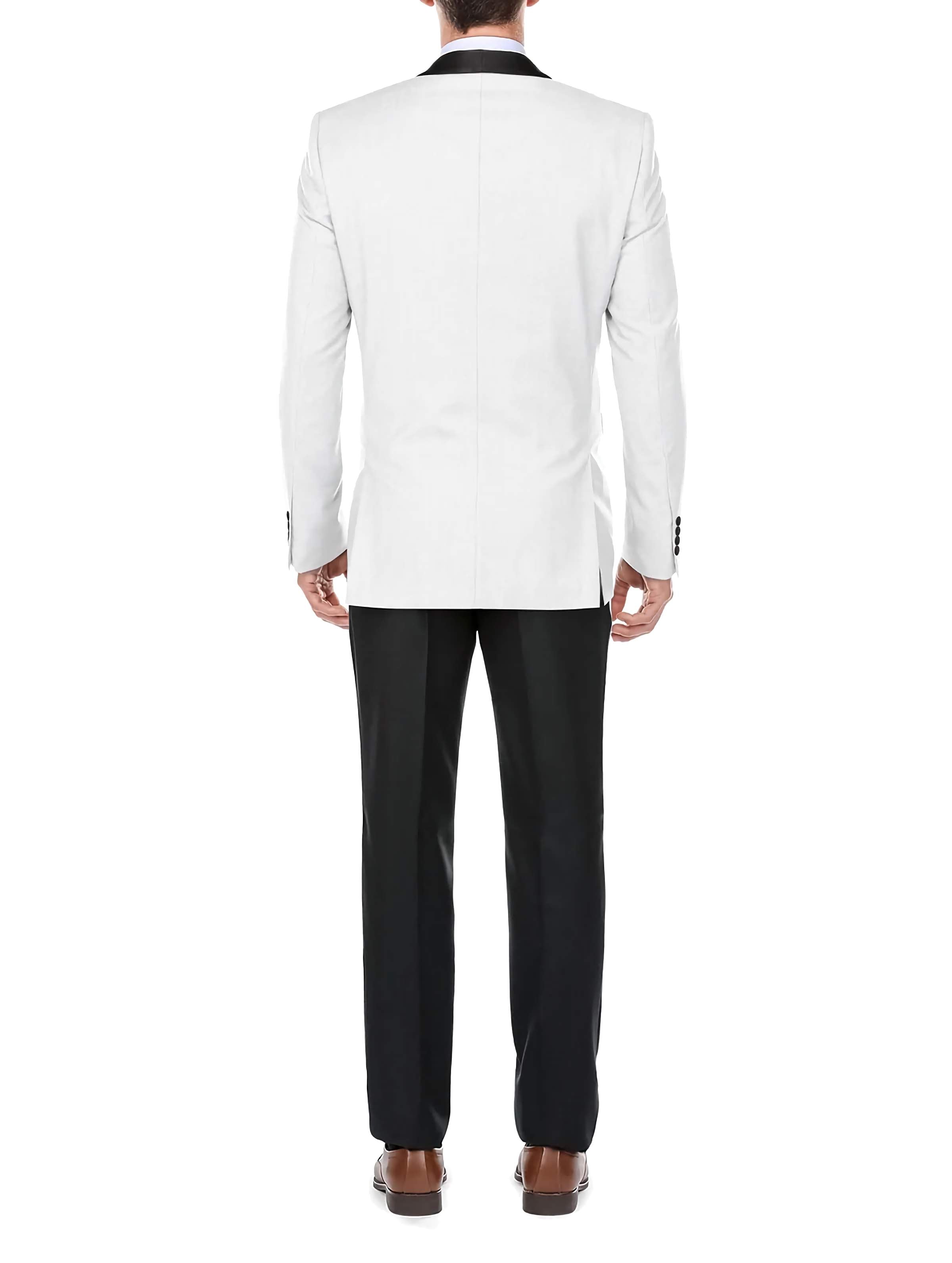 Off White 2-Piece Tuxedo Suit with Shawl Lapel - Slim Fit Men's Formal Wear for Weddings, Prom & Black Tie Events