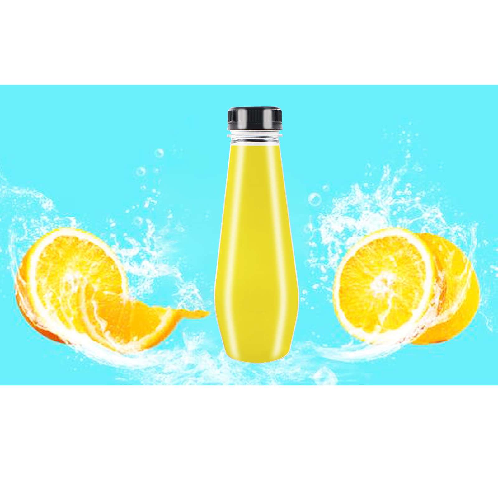 20 Pack 12 OZ (350 ml) Clear PET Plastic Juice Bottles with Tamper Evident Lids - Bulk Beverage Containers for Juice, Milk, Smoothies & Drinks - Perfect for Home Brewing, Meal Prep, Party Favors & Small Business Packaging
