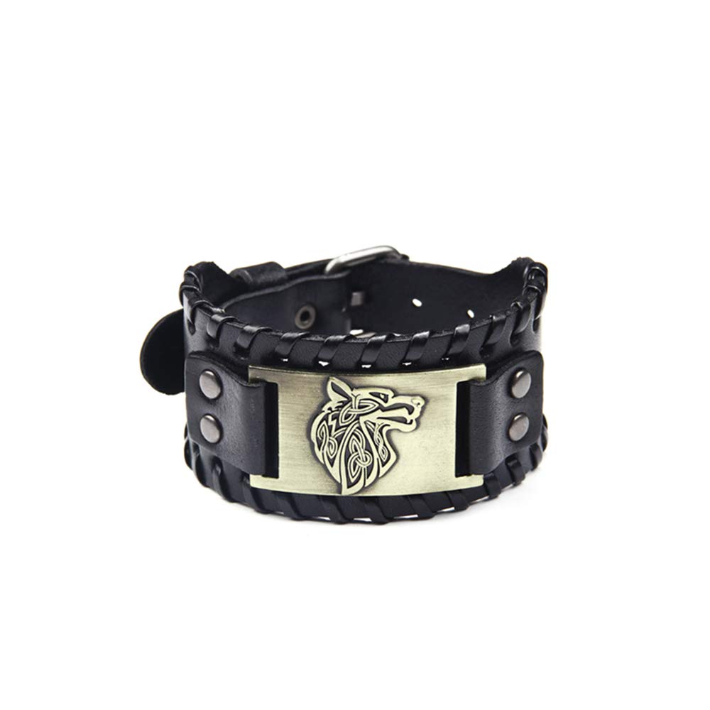 Vintage Nordic Wolf Bracelet - Gothic Pagan Talisman Jewelry for Men & Women | Perfect for Celtic, Viking, and Gothic Fashion Lovers