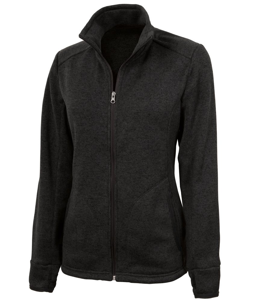Charles River Apparel Women's Heathered Fleece Jacket - Soft Warm Zip Up Outerwear for Casual Wear, Hiking & Outdoor Activities