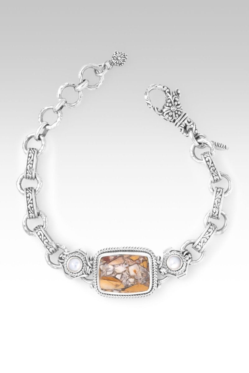 Remember Hope Bracelet™ - Natural Brecciated Mookaite & White Mother of Pearl Beads - Inspirational Jewelry for Women - Perfect for Gifts, Meditation & Daily Motivation