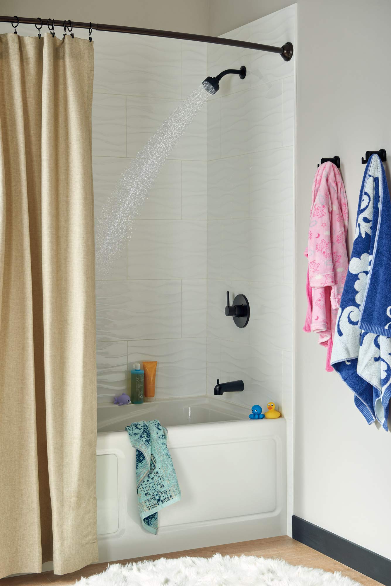 Peerless PTT188792-BL Matte Black Tub and Shower Trim Kit - Durable Bathroom Faucet Set for Modern Showers & Bathtubs | Perfect for Home Renovation & Bathroom Upgrades