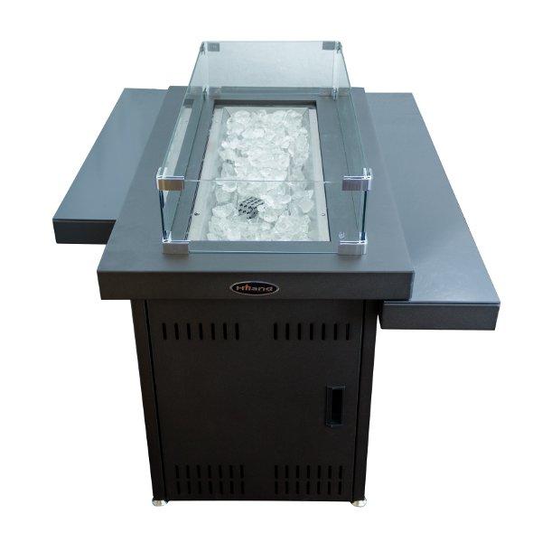 2-Tier Glass Top Fire Pit - Outdoor Patio Heater for Backyard, Garden, and Camping - Perfect for Gatherings and Relaxation