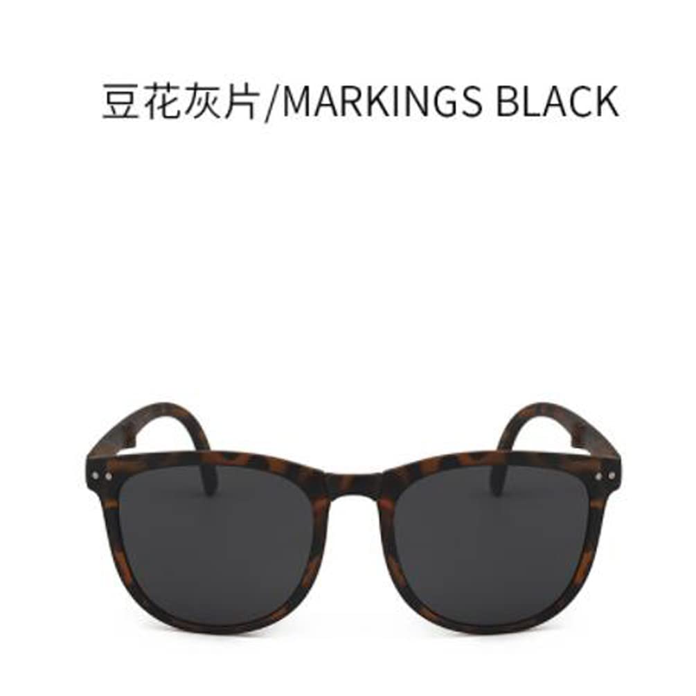 UV400 Protection Folding Sunglasses for Men - Polarized Brown Shade with Grey Flakes Design | Lightweight & Portable for Outdoor Activities, Travel, and Driving