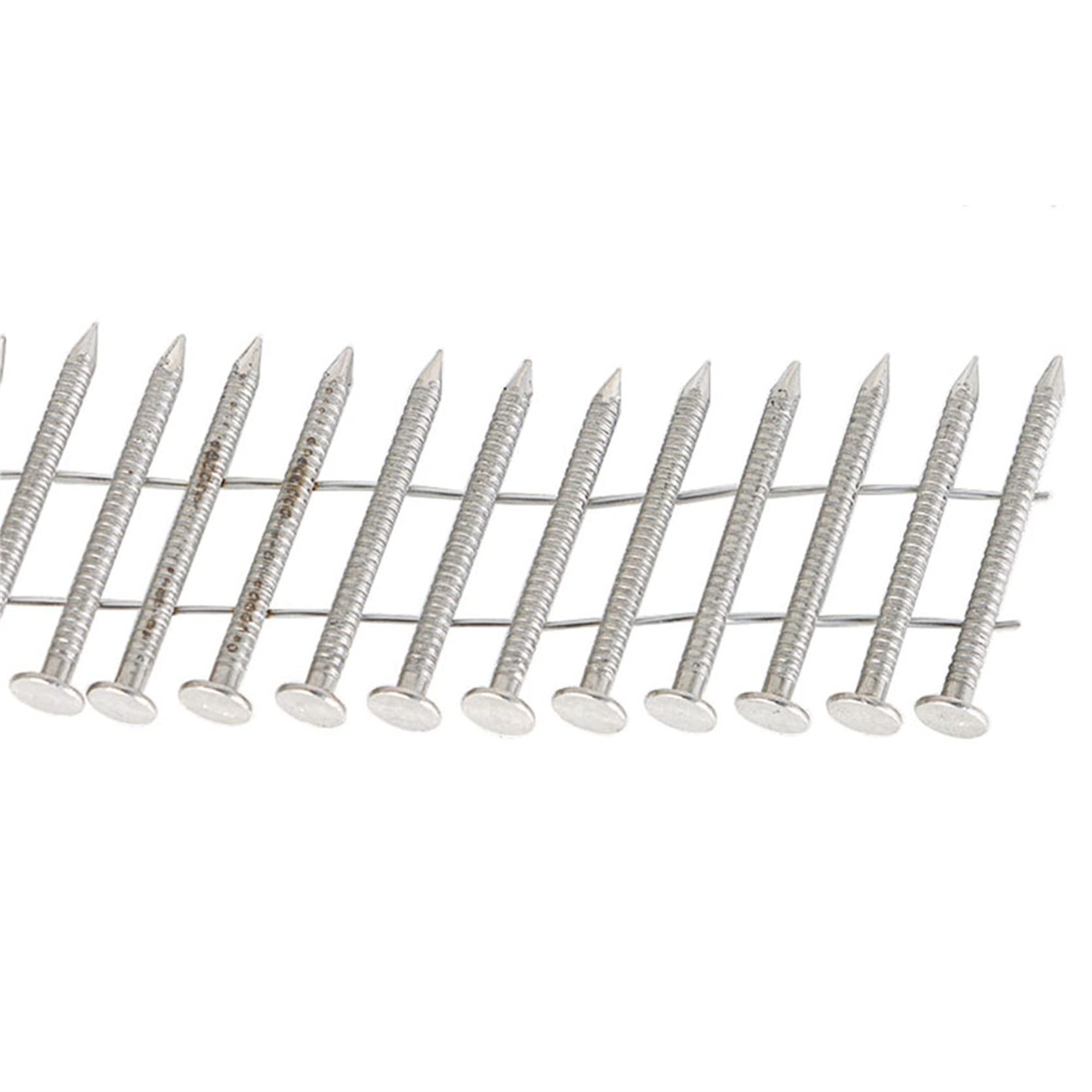 1200 Count 1-1/4 Inch 15-Degree Collated Wire Coil Stainless Steel Ring Shank Nails (0.09 Inch) - Heavy Duty Siding Nails for Lathing, Sheathing & Framing - Perfect for Roofing, Decking & Exterior Construction Projects