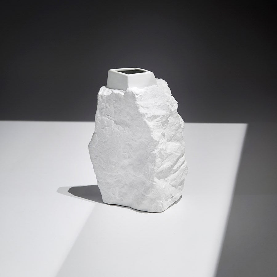 Cyan Design 10944 Piedra Vase - White Ceramic Decorative Vase for Home & Office Decor | Perfect for Centerpieces, Floral Arrangements, and Modern Interior Design