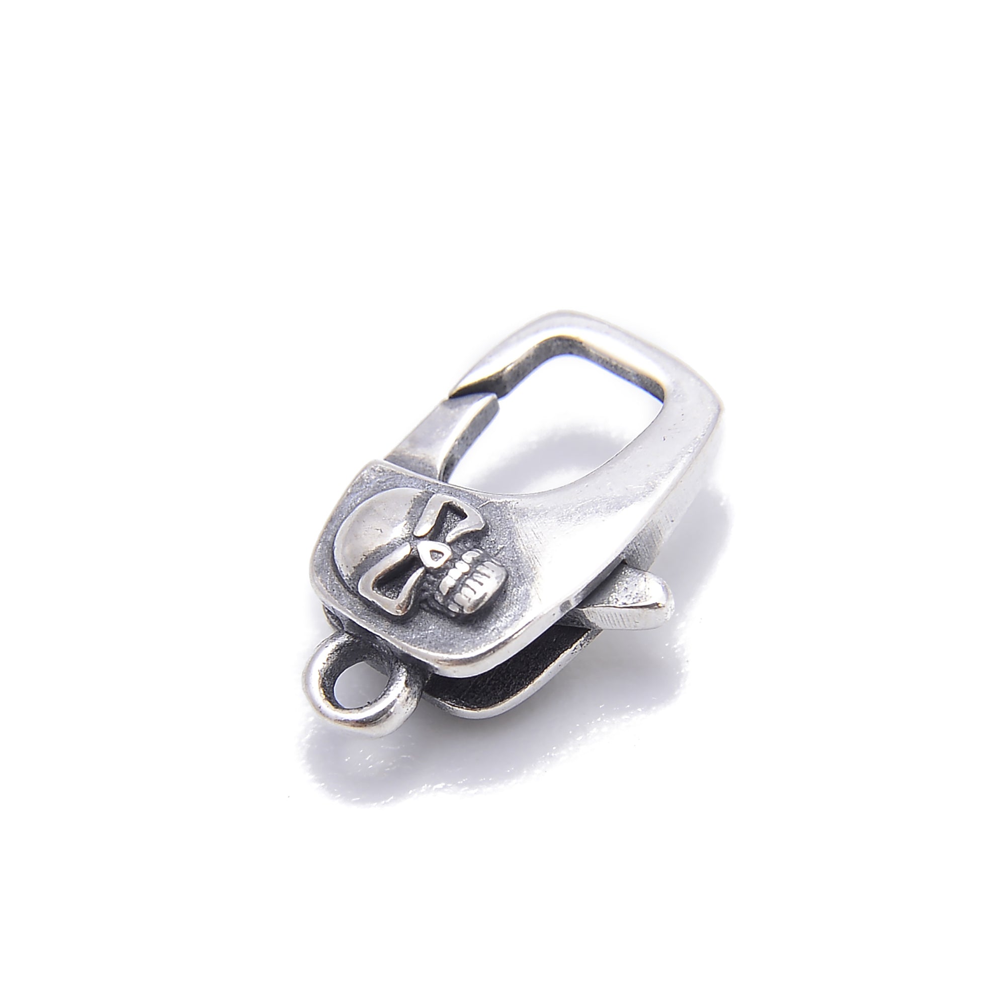 925 Sterling Silver Anti-Tarnish Skull Rectangle Clasp 10x14.5mm - 2 Pieces per Bag - Perfect for Jewelry Making, DIY Crafts, and Gothic Accessories