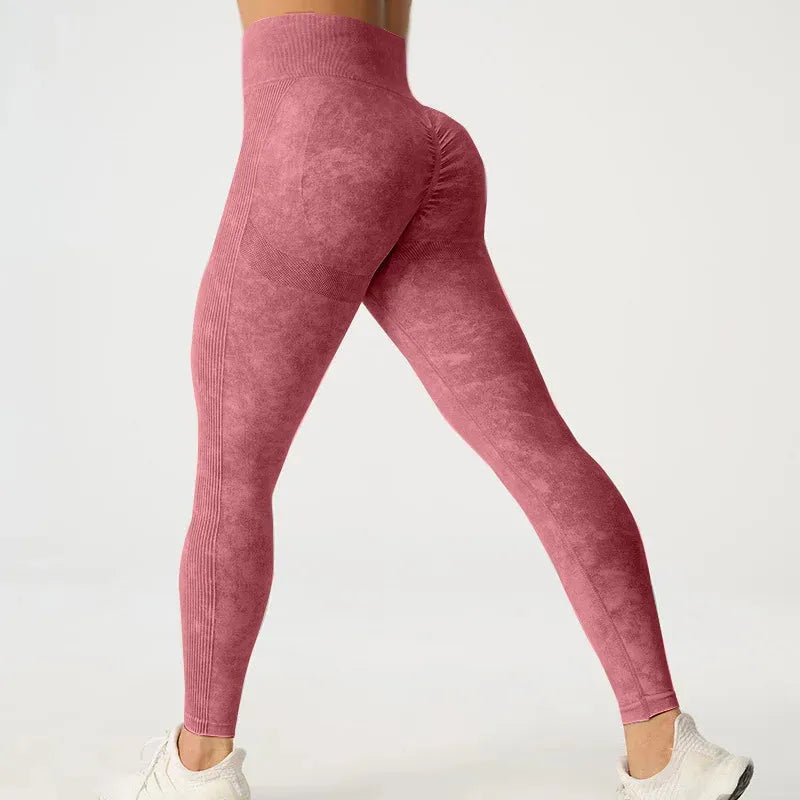 High Waisted Frosted Yoga Pants for Women - Tummy Control Workout Leggings with Hip Lifting Design, Quick Dry & Wrinkle Resistant - Perfect for Gym, Running, Pilates & Lounge Wear