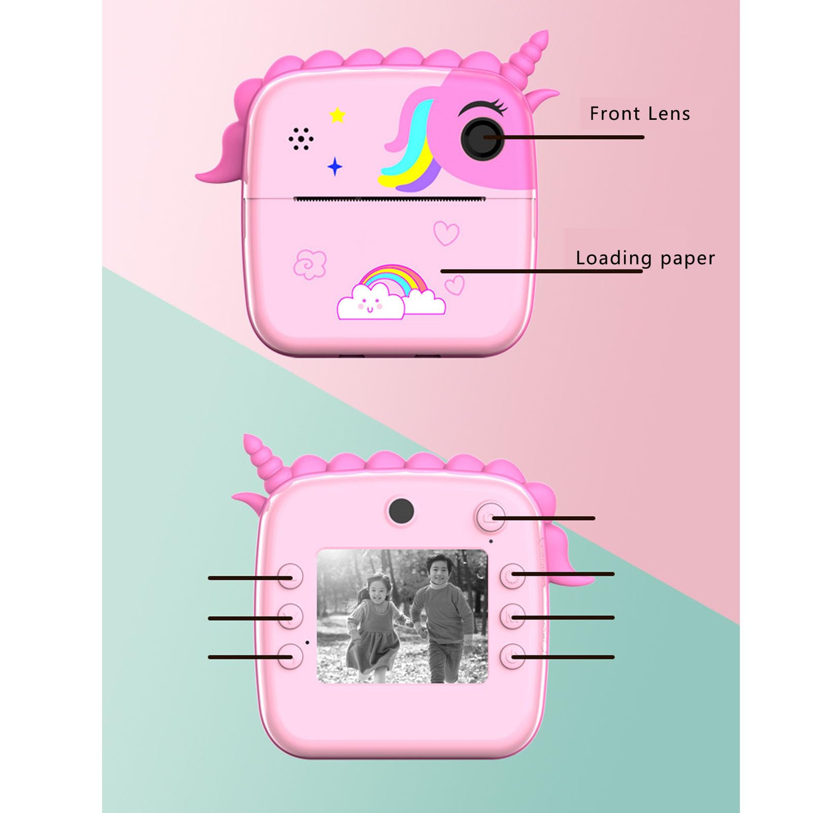 HD Kids Digital Camera Toy - Instant Print Selfie Camera for Toddlers with Clear Shots & Multiple Functions (Pink) | Perfect for Birthday Gifts, Travel Souvenirs & Creative Photography Fun