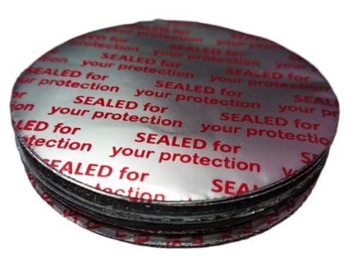 SPARKE 55mm Aluminum Foil Seals for PET Bottles, Jars & Containers - No WADS, Printed (Pack of 100) | Heat Seal Lids for Food Storage, Beverage Packaging & Cosmetic Containers