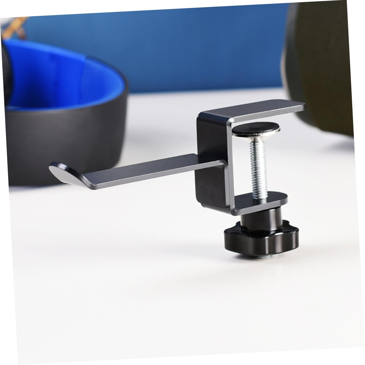 Premium Metal Headphone Stand with Screw Clip - Adjustable Headset Holder for Desk, Gaming & Office Accessories - Durable Earphone Bracket for Home & Studio Use
