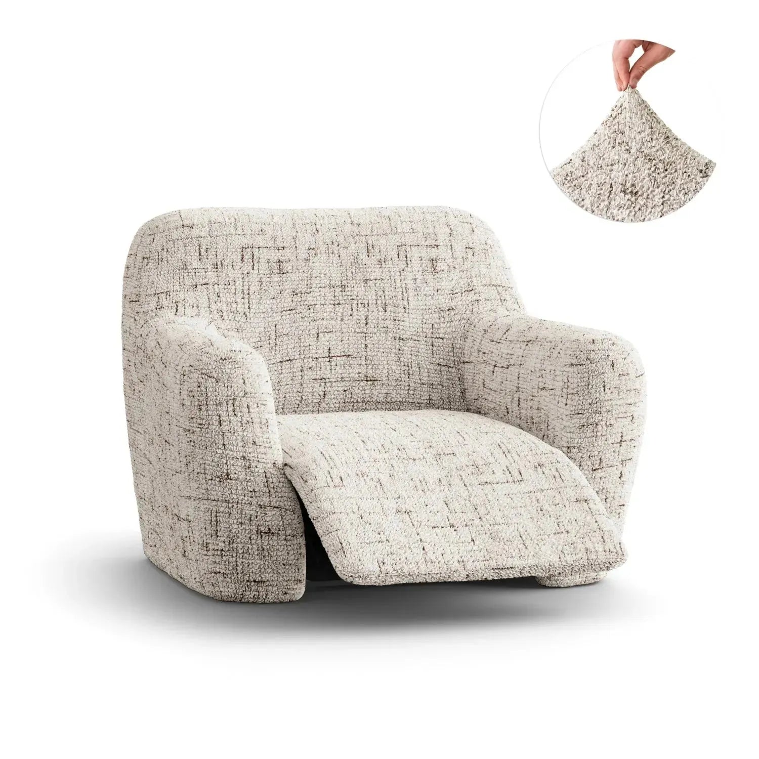 Microfiber Printed Reclining Armchair Slipcover - Stretchable Furniture Protector for Living Room, Bedroom & Home Theater