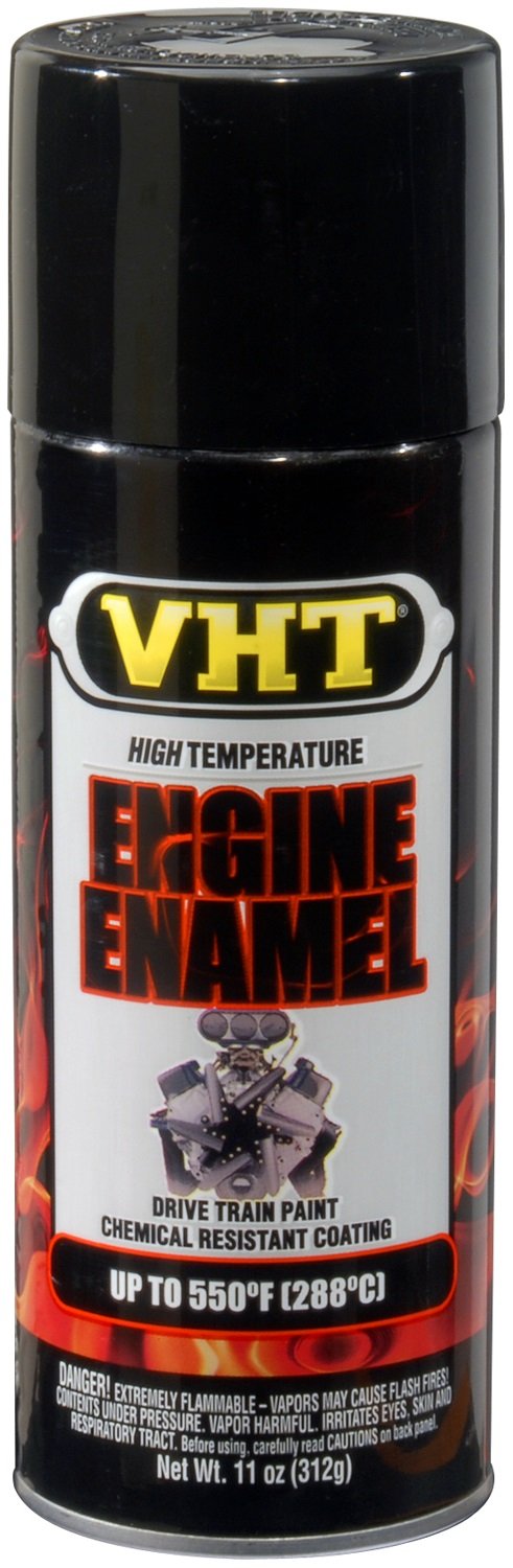 VHT ESP124007 High-Temperature Engine Enamel Paint - Gloss Black (11 oz) | Durable Automotive Coating for Engine Parts, Exhaust Manifolds & Brake Calipers | Heat Resistant Up to 500°F | Perfect for Car Restoration & DIY Projects