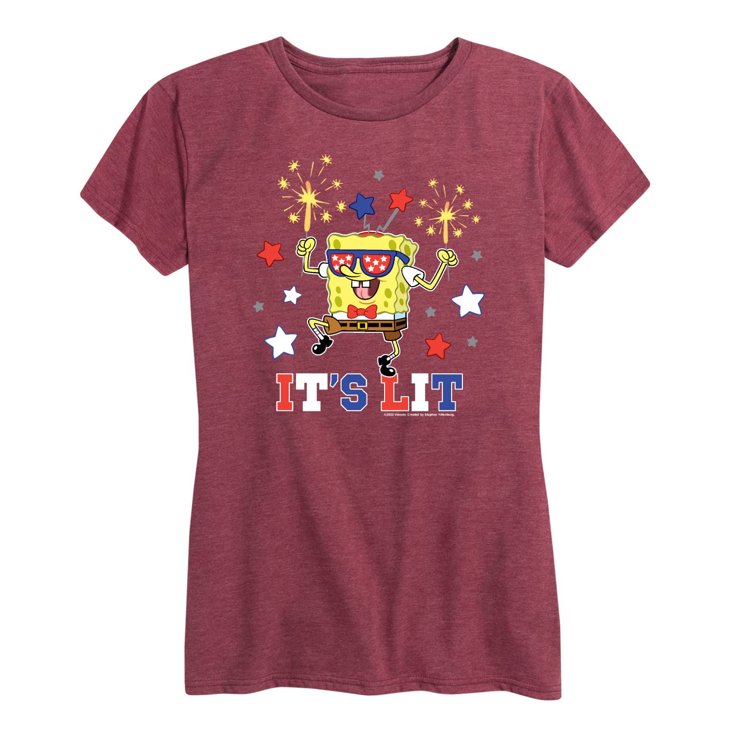Spongebob Squarepants 'It's Lit' Women's Graphic T-Shirt | Soft Short Sleeve Tee for Casual Wear & Fun Outfits
