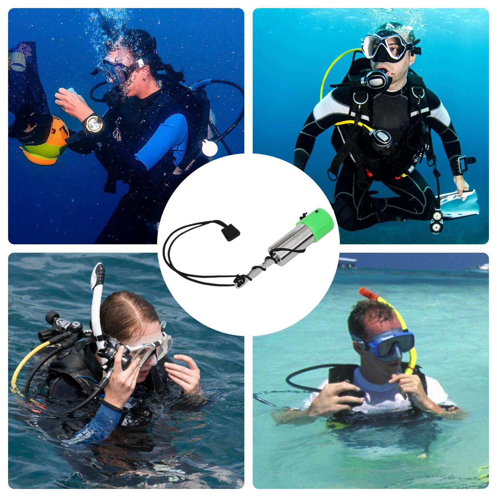 Scuba Diving Noise Maker - Underwater Shaker with Clip, Emergency Whistle & Rattle Stick for Scuba Gear | Survival Signal Bell for Divers | Perfect for Underwater Communication & Emergency Situations