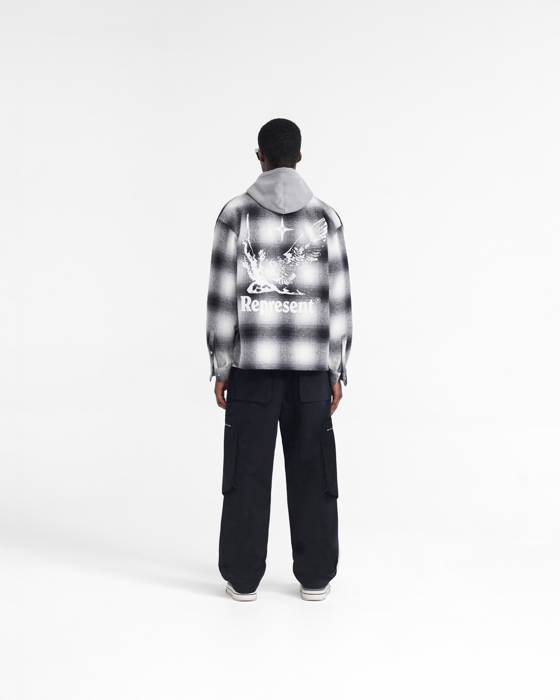 Spirits Of Summer Flannel Shirt for Men - Black & White Plaid Casual Button Down Shirt | Perfect for Outdoor Camping, Hiking & Fall Layering