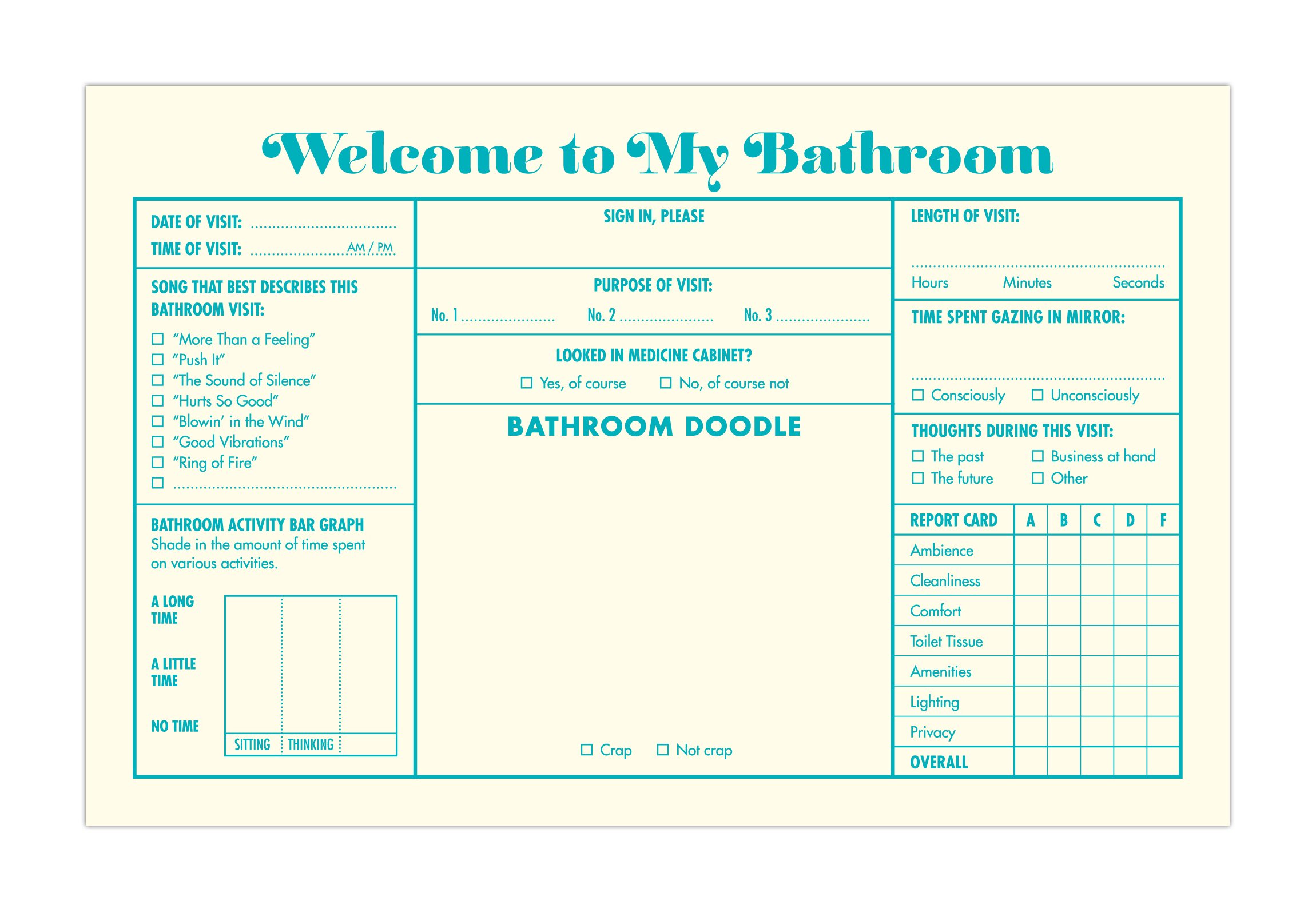 Funny Knock Knock Bathroom Guest Book for Adults - 112 Page Fill-in-the-Blank Guestbook | Perfect Housewarming Gift & Bathroom Humor Journal for Parties, Weddings & Home Decor