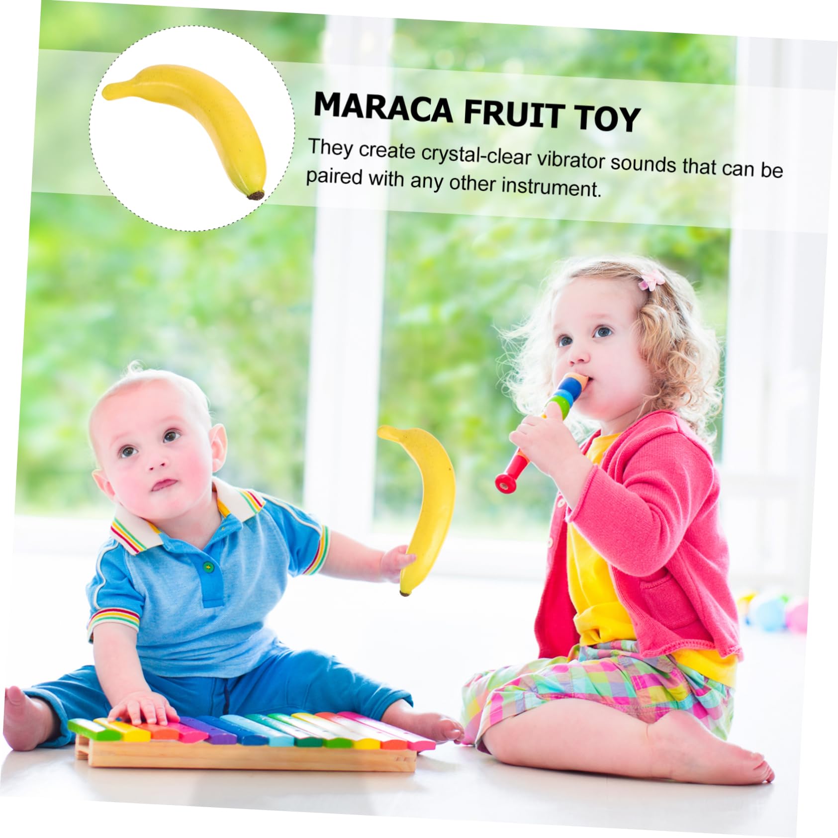 BESTonZON Percussion Egg Shaker - Banana Shaped Musical Rattle for Kids & Adults - Perfect for Music Education, Restaurant Displays & Party Decorations